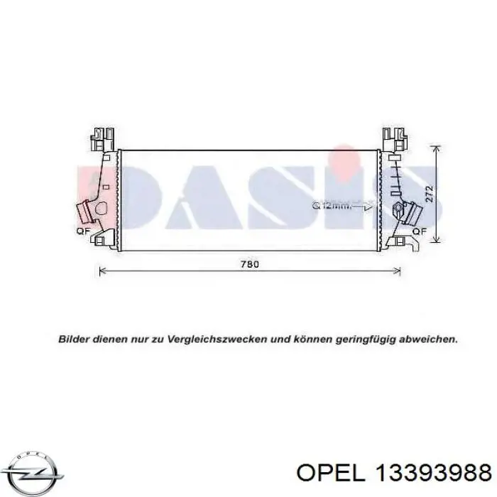 13393988 Opel Охолоджувач наддувочного повітря