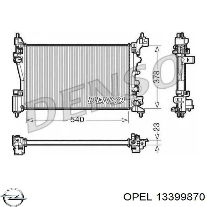 Радіатор основний Opel 13399870 ціна, від 64.68 USD