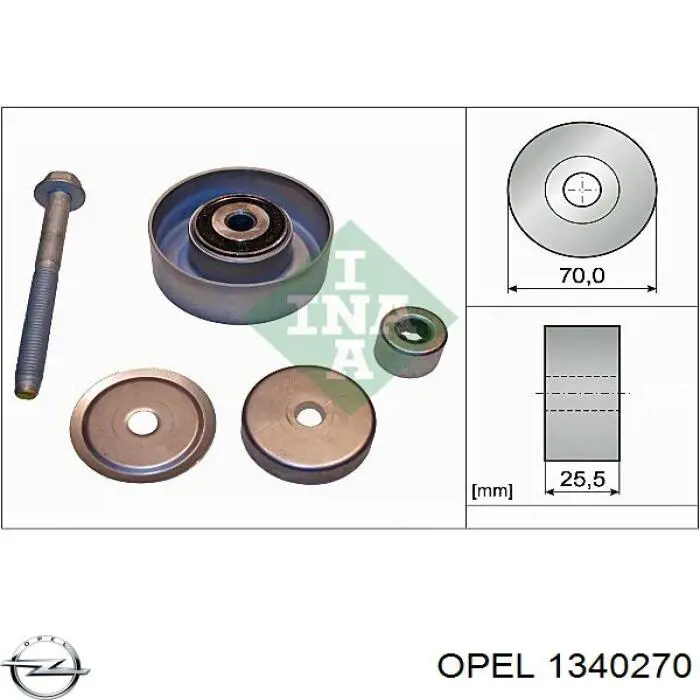 1340270 Opel ролик приводного ременя, паразитний
