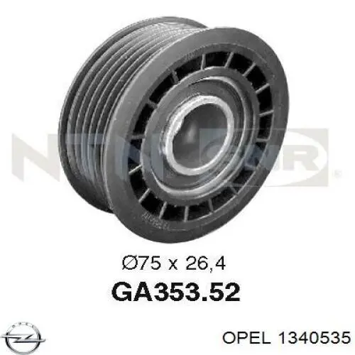 Ролик приводного ременя, паразитний Opel 1340535 ціна, від 13.25 USD