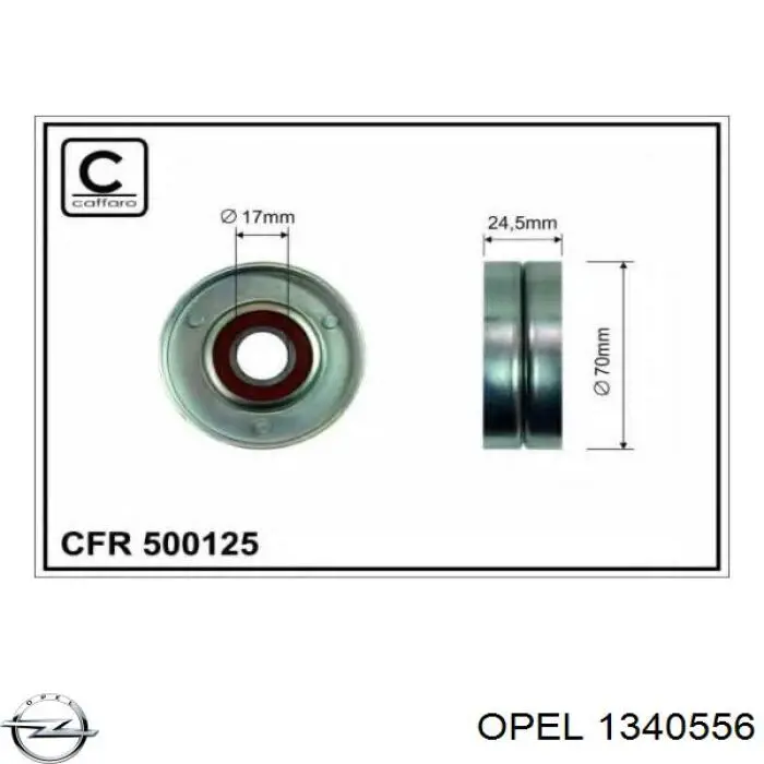 1340556 Opel ролик натягувача приводного ременя