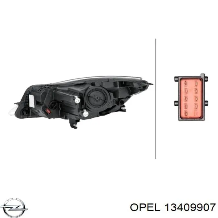 Фара правая Opel 13409907 ціна, від 388.36 USD