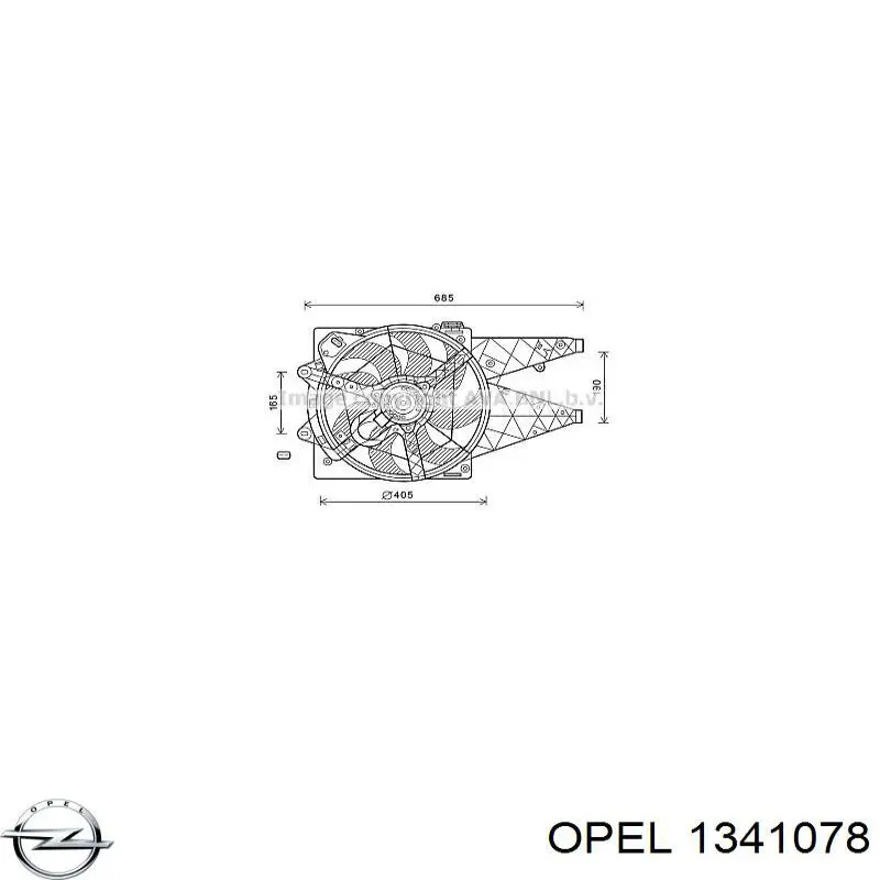 Купити 1341078 Opel Дифузор радіатора охолодження, в зборі з двигуном і крильчаткою