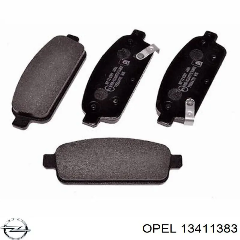 Задні гальмівні колодки 13411383 Opel