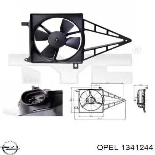Вентилятор радіатора Opel 1341244 ціна, від 34.19 USD