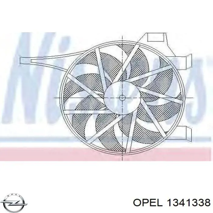 Купити 1341338 Opel Електровентилятор охолодження в зборі (двигун + крильчатка)