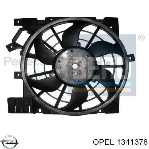 1341378 Opel електровентилятор охолодження в зборі (двигун + крильчатка)