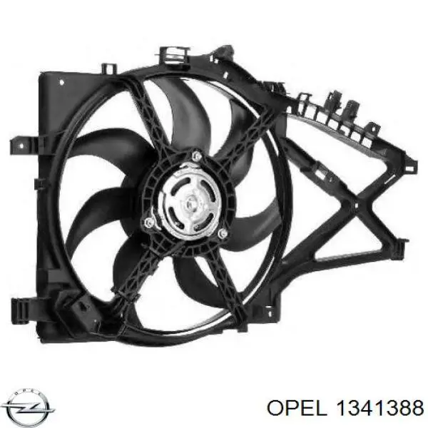 Купити 1341388 Opel Електровентилятор охолодження в зборі (двигун + крильчатка)