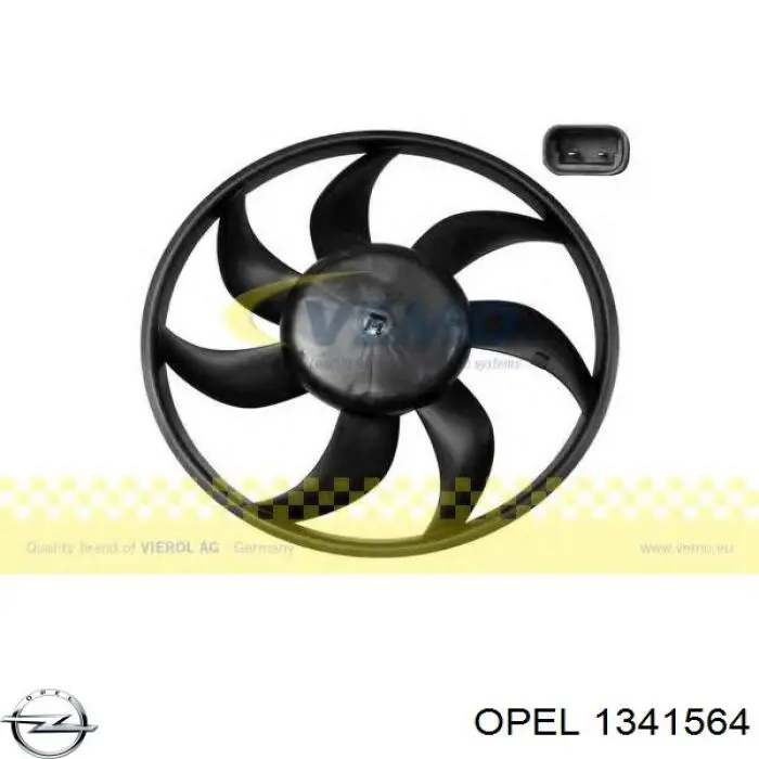 1341564 Opel електровентилятор охолодження в зборі (двигун + крильчатка)