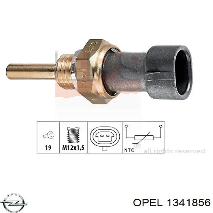 Купити 1341856 Opel Датчик температури охолоджуючої рідини