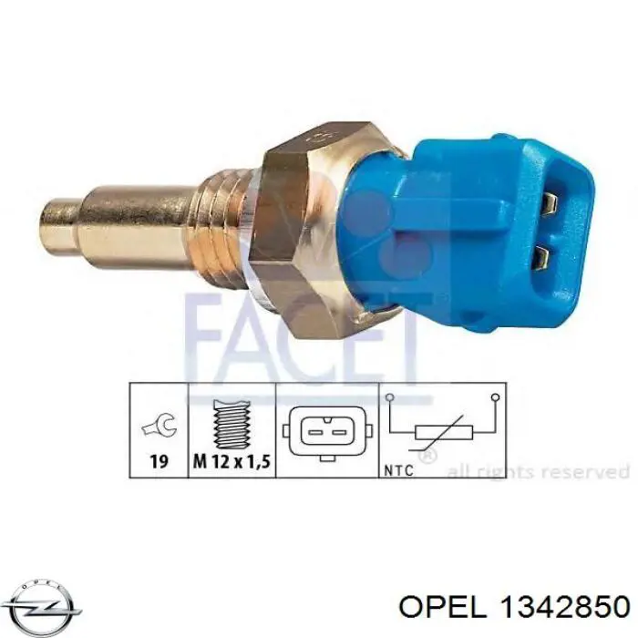 Купити 1342850 Opel Датчик температури охолоджуючої рідини