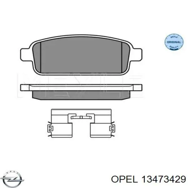 Задні гальмівні колодки 13473429 Opel