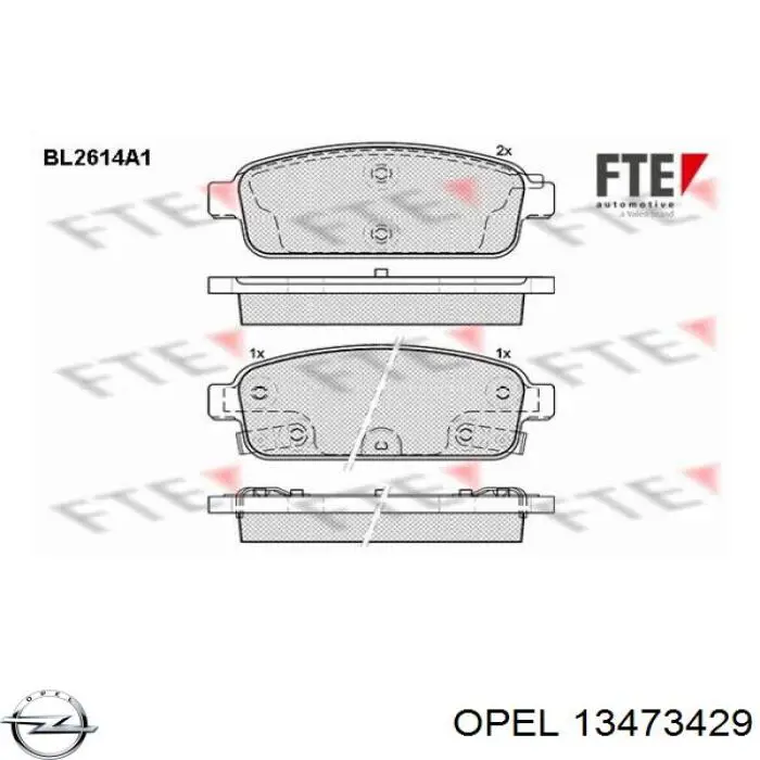 Купити 13473429 Opel Задні колодки