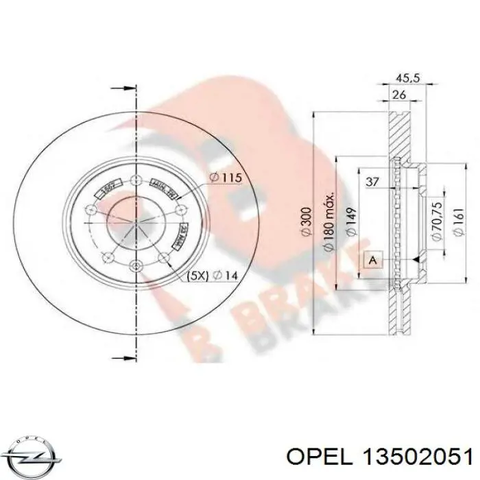 Купити 13502051 Opel Ротор гальмівний