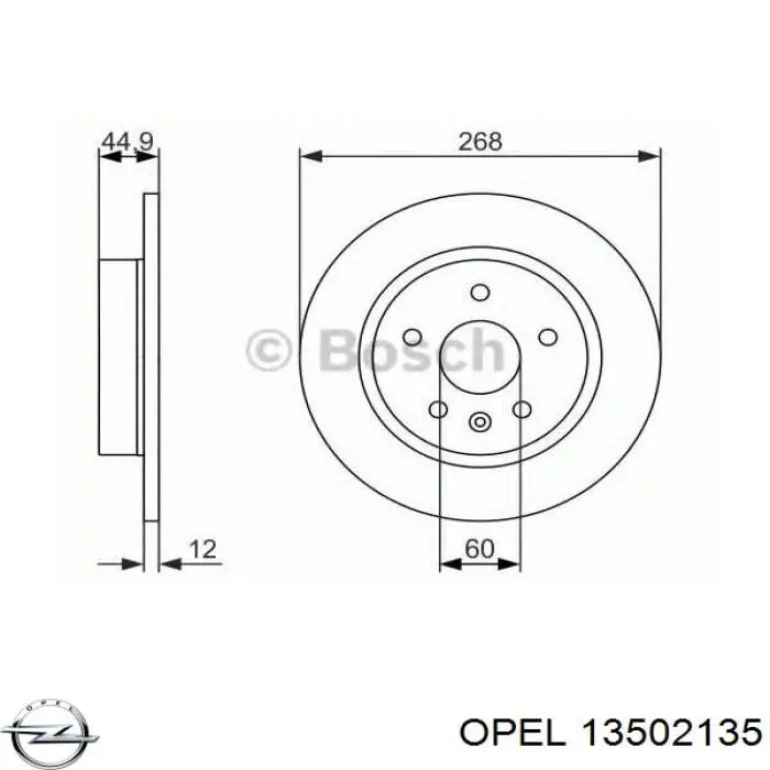 Гальмівні диски 13502135 Opel