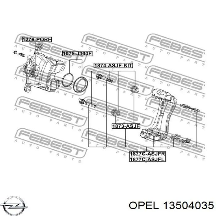 13504035 Opel направляюча супорту переднього