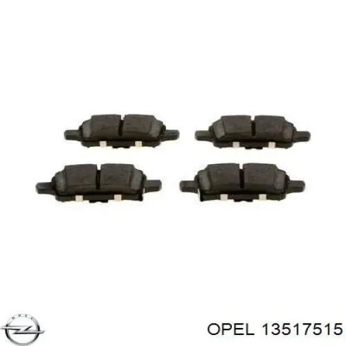 13517515 Opel Колодки гальмівні задні, дискові