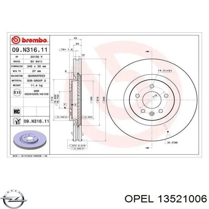  13521006 Opel