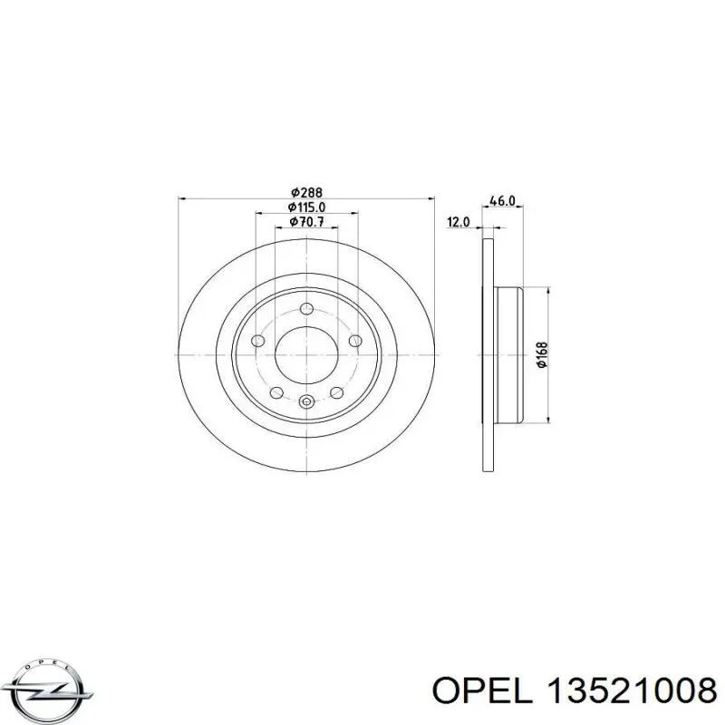 Гальмівні диски 13521008 Opel