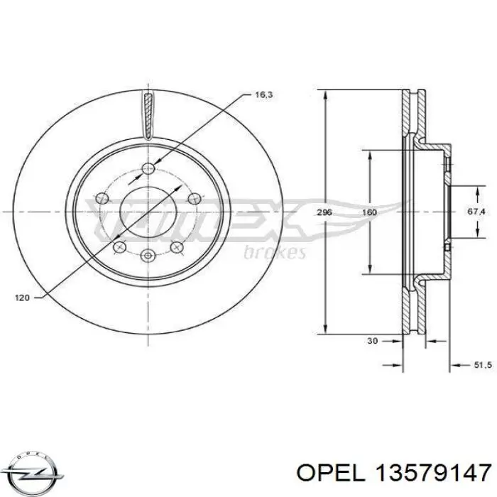 Купити 13579147 Opel Ротор гальмівний