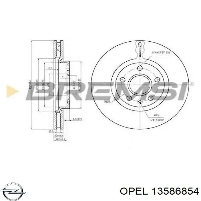 Купити 13586854 Opel Ротор гальмівний