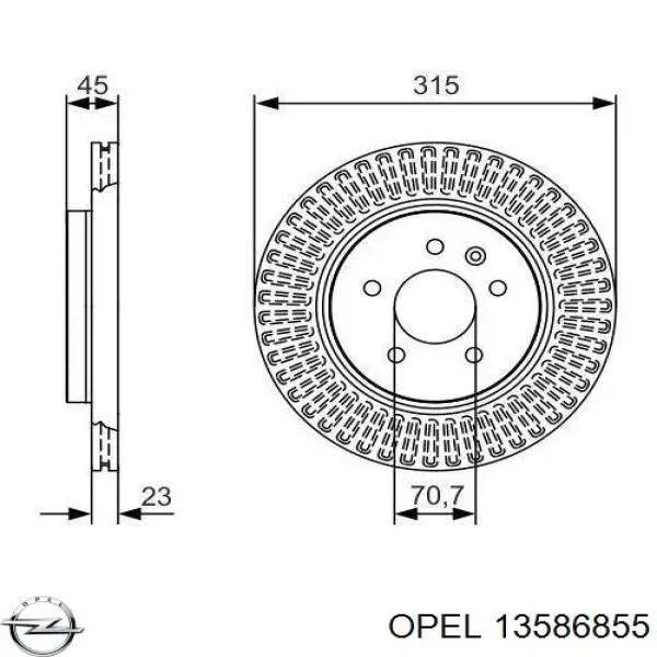 Диск гальмівний задній 13586855 Opel