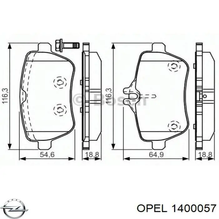 Передній бампер 1400127 General Motors