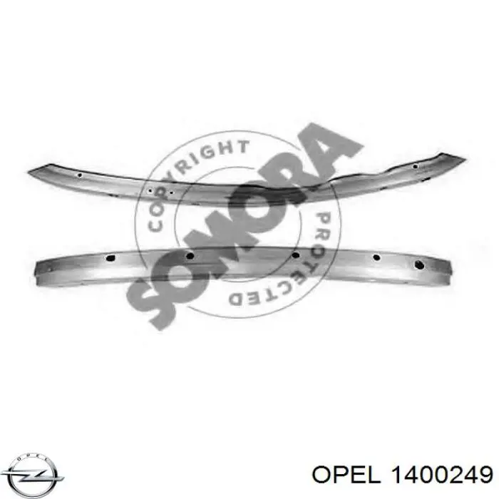 1400249 Opel підсилювач бампера переднього