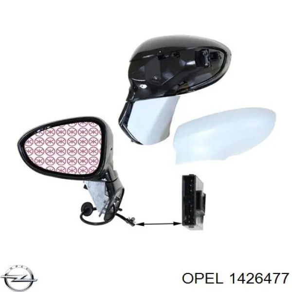 1426477 Opel дзеркальний елемент дзеркала заднього виду, правого