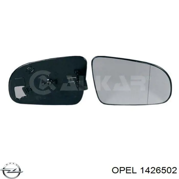 90484004 Opel Дзеркальний елемент правий