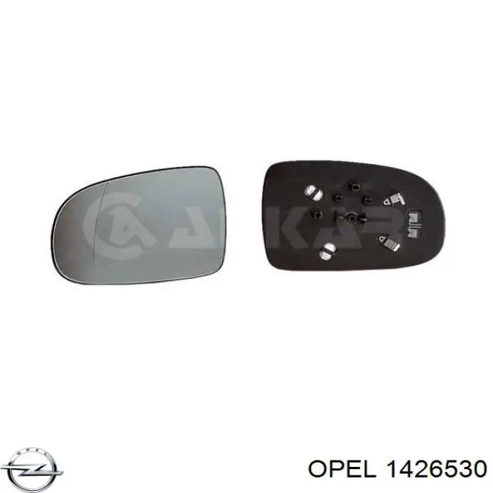 Дзеркальний елемент дзеркала заднього виду, правого 1426530 Opel
