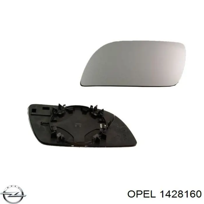 Купити 1428718 Opel Скло дзеркала заднього виду, правого
