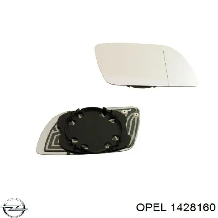 Купити 1428160 Opel Скло дзеркала заднього виду, правого
