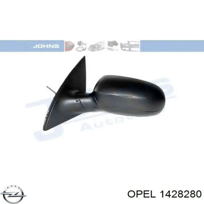 Ліве бокове дзеркало 1428280 Opel