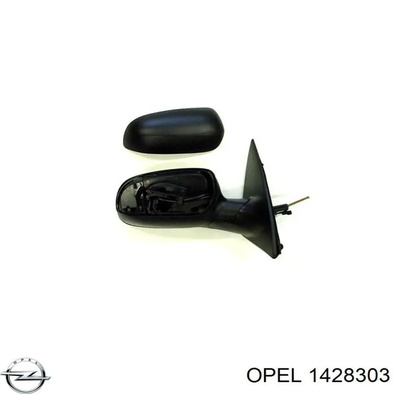 Дзеркальний елемент дзеркала заднього виду, правого Opel 1428303