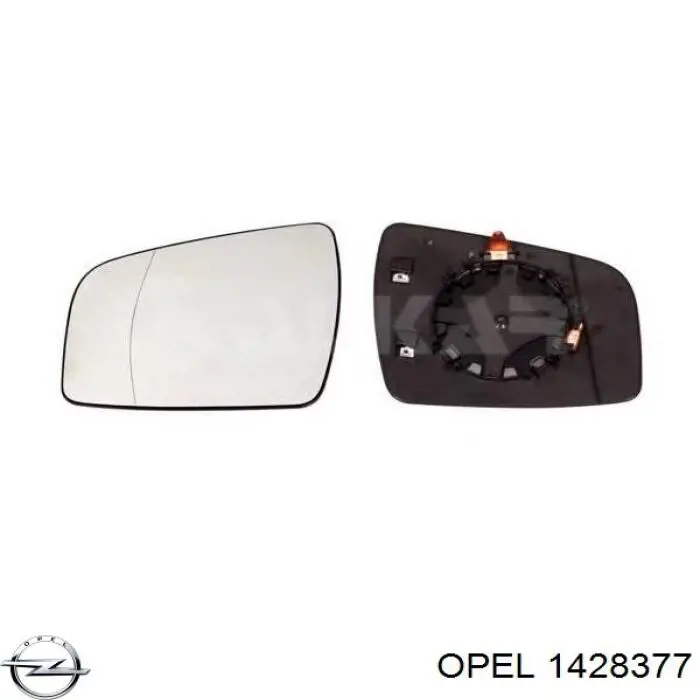 Дзеркальний елемент лівого дзеркала заднього виду Opel 1428377 ціна, від 11.52 USD