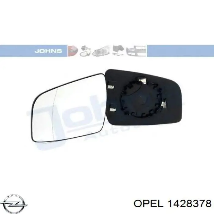 Купити 1428378 Opel Скло дзеркала заднього виду, правого