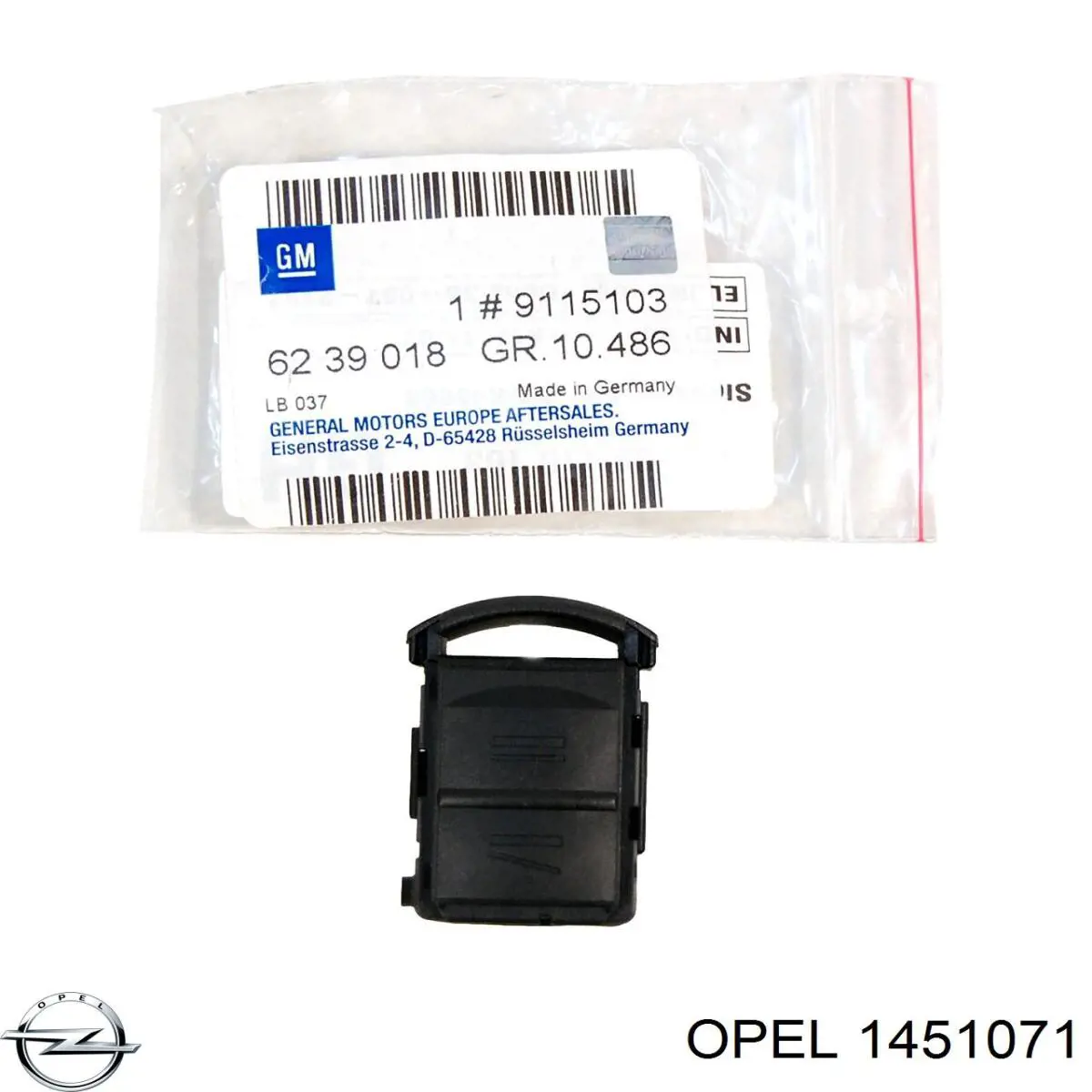 Форсунка омивача скла лобового, ліва Opel 1451071