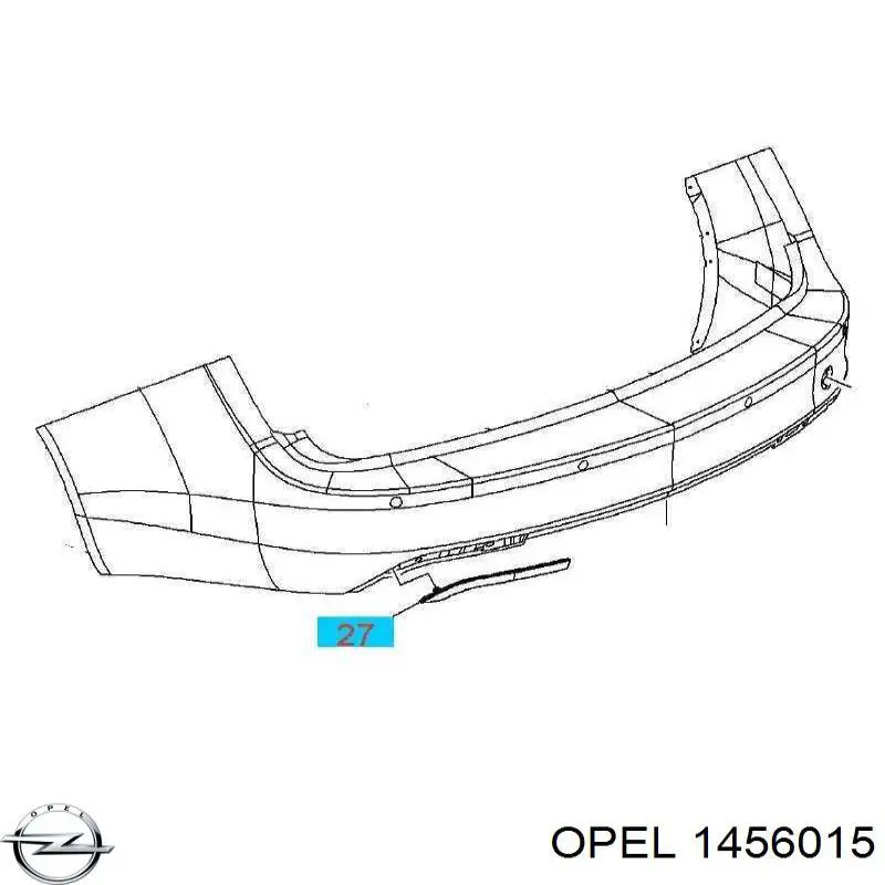 1456015 Opel Лівий відбивач заднього бампера