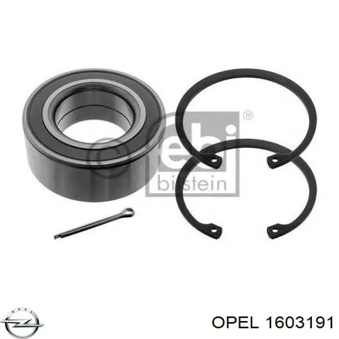 Комплект підшипник маточини передньої Opel 1603191 ціна, від 11.72 USD