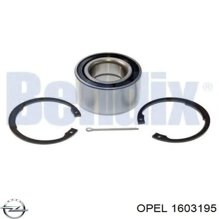 Комплект підшипник маточини передньої Opel 1603195 ціна, від 11.40 USD