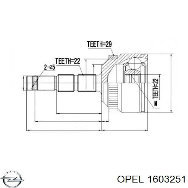 1603251 Opel Граната зовнішня