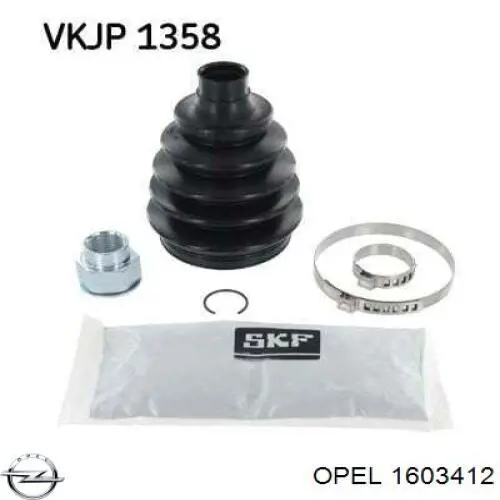 Пильник шарніра кутових швидкостей зовнішній передній Opel 1603412 ціна, від 8.31 USD