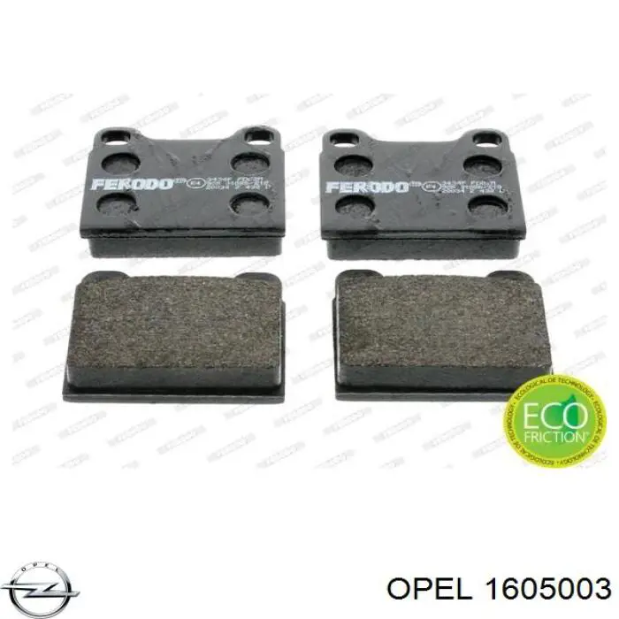 Передні тормозні колодки 1605003 Opel