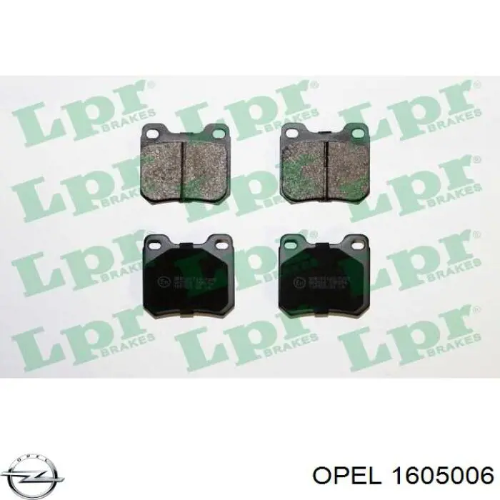 Задні дискові колодки Opel 1605006