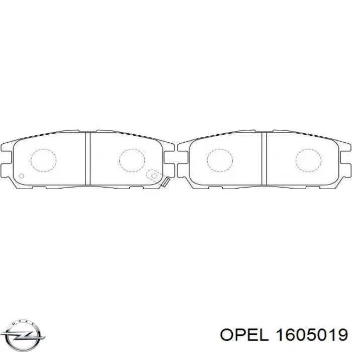 Задні гальмівні колодки 1605019 Opel