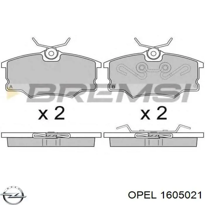 1605021 Opel колодки гальмівні передні, дискові