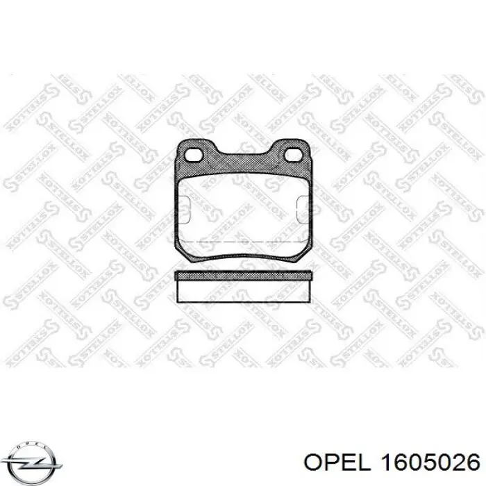 Колодки гальмові задні, дискові 1605026 Opel