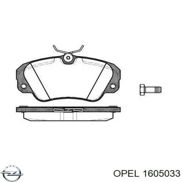 Купити 1605033 Opel Колодки гальмівні передні, дискові