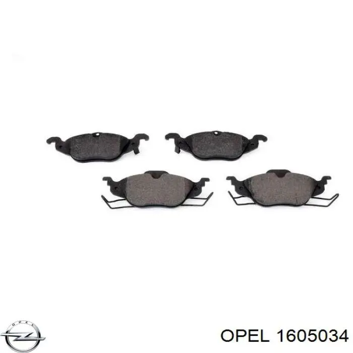Передні тормозні колодки 1605034 Opel